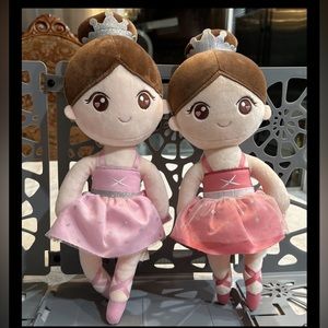 Gloveleya Ballerinas Baby Girl Plush Dolls in Tones Of Pinks